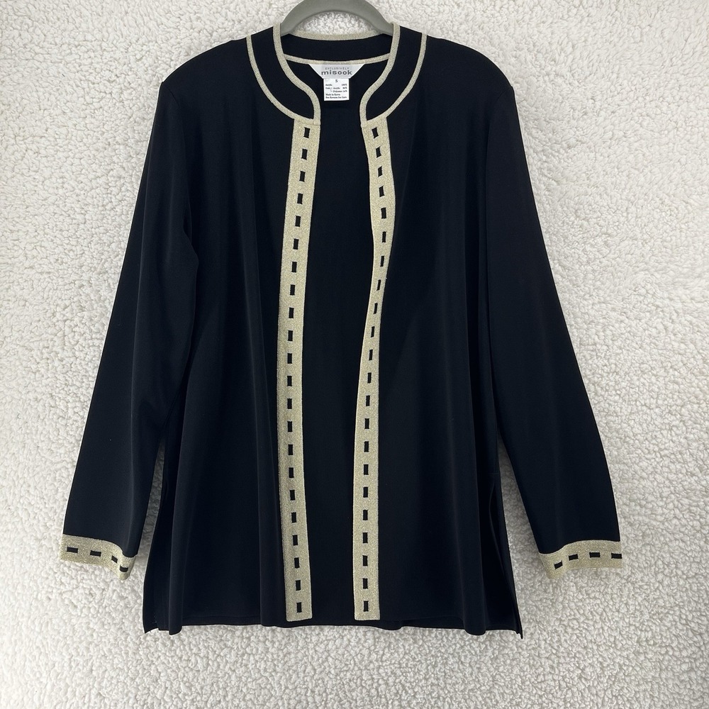 Exclusively‎ Misook Womens Knit Cardigan Black Size Small Old Money Church